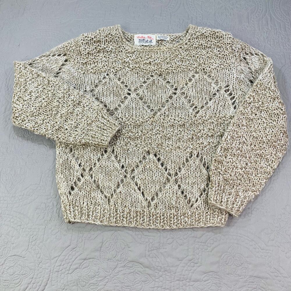 Vintage Tally‎ Ho Sweater Womens Medium Diamond Pullover Baggy Knit Oversize